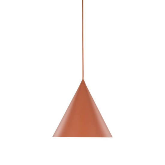 Lampadario cono metallo colore mattone 25cm per cucina