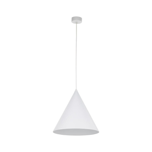 Lampadario cono bianco di metallo 32cm per cucina