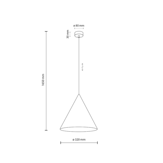 Lampadario cono bianco di metallo 32cm per cucina