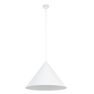 Lampadario cono bianco 50cm per sala da pranzo moderna