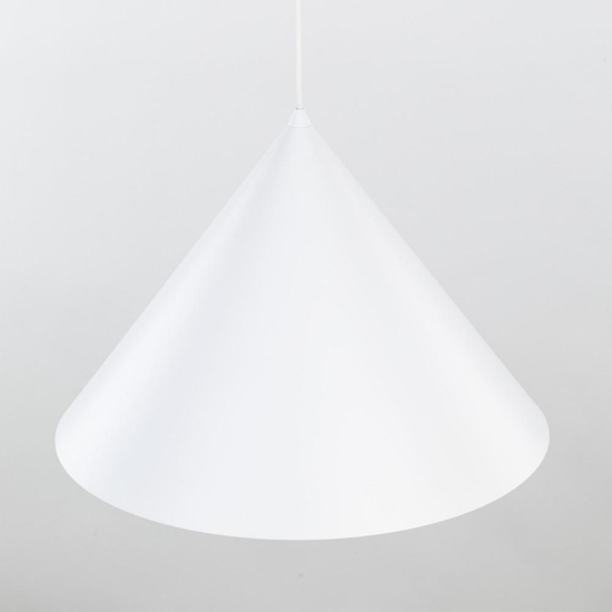 Lampadario cono bianco 50cm per sala da pranzo moderna