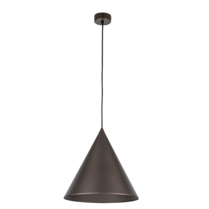 Lampadario marrone cono 32cm di metallo per cucina