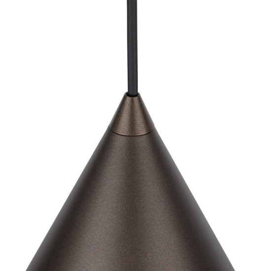 Lampadario marrone cono 32cm di metallo per cucina