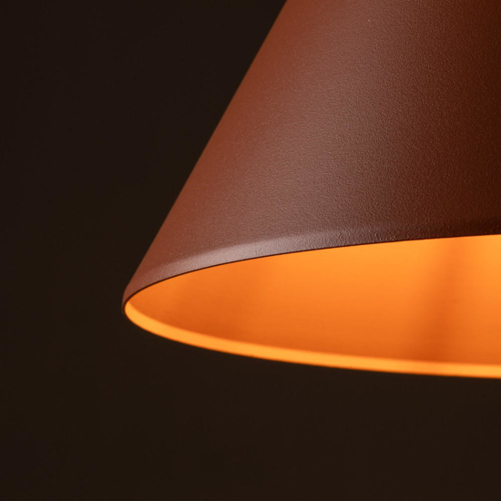 Lampadario a sospensione cono 32cm colore mattone per cucina