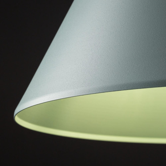 Lampadario colore menta cono di metallo 50cm per cucina