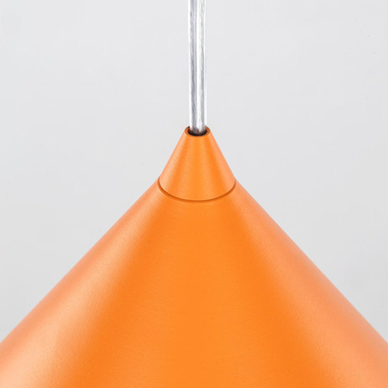 Lampadario per cucina moderna cono arancione 50cm