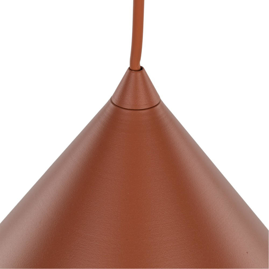 Lampadario colore mattone 50cm cono di metallo per cucina