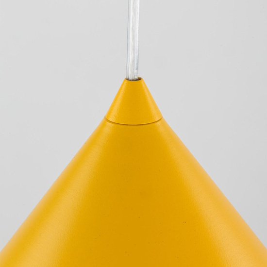 Lampadario a sospensione cono giallo 50cm per cucina