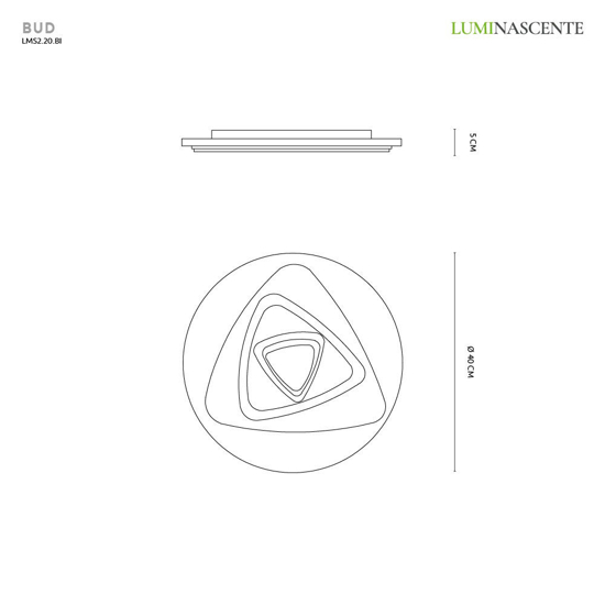 Plafoniera led bianca per soggiorno vivida bud 36w 3000k 4000k moderna