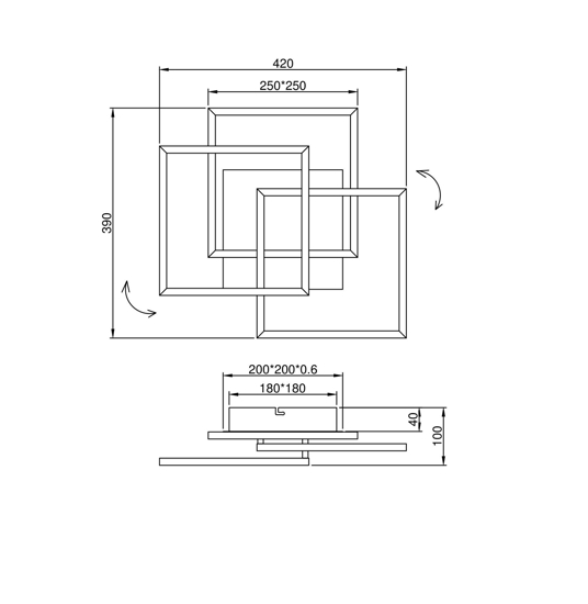 Plafoniera a led 28w moderna nickel dimmerabile con telecomando