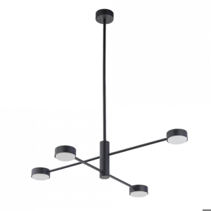 Lampadario moderno nero luci orientabili per soggiorno lampadine gx53