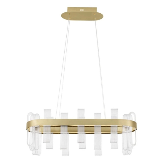 Lampadario design led a sospensione oro per soggiorno contemporaneo