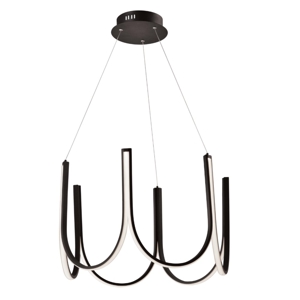 Lampadario particolare nero per soggiorno moderno led 80w 3000k