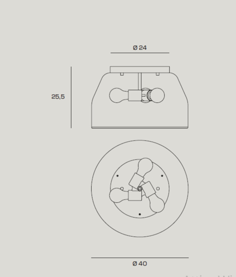 Plafoniera rotonda mug miloox design moderno tortora