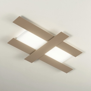 Gea luce doha plafoniera a led 50w 3000k moderna tortora