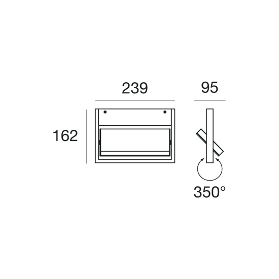 Stilnovo tablet applique led 3000k parabola girevole design moderno bianco