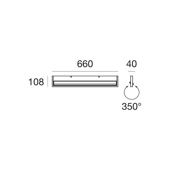 Tablet stilnovo applique led bianco parabola girevole 19w 3000k