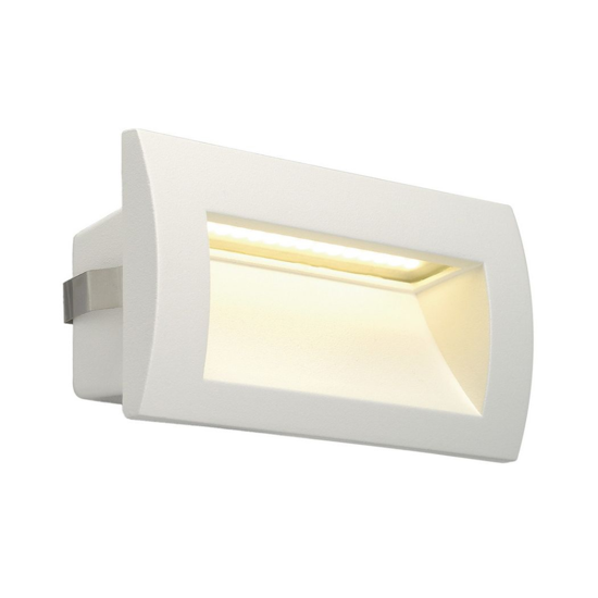 Luce segnapasso da esterno led 0,96w 3000k ip55 incasso parete bianco rettangolare