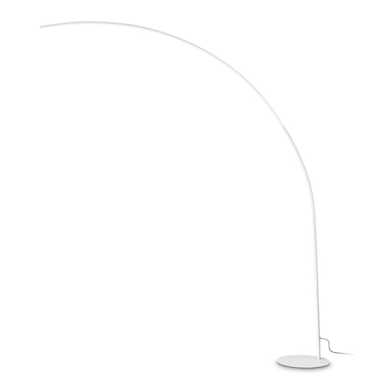 Ideal lux comet pt lampada ad arco da terra design led 30w 3000k bianca dimmerabile