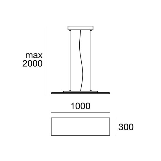 Lampadario rettangolare moderno bianco led 3000k linea light dublight