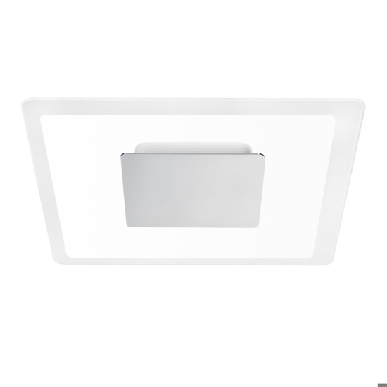 Linea light aruba plafoniera led 3000k forma quadrata metallo cromo 50cm