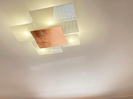 Toplight upgrade plafoniera moderna placca foglia rame