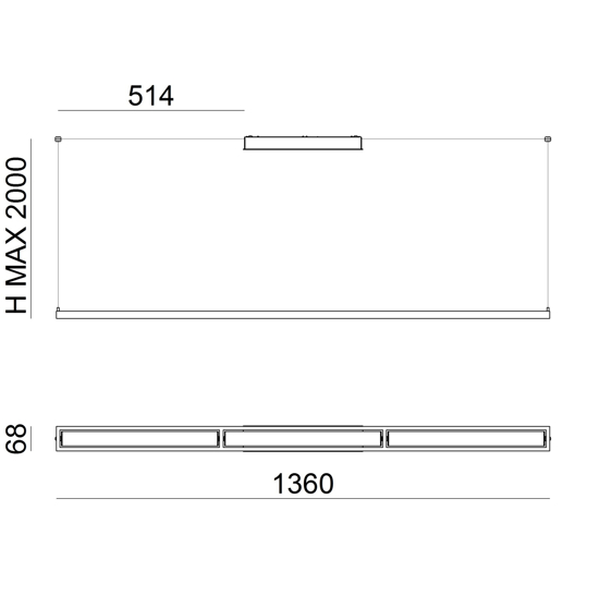 Lampadario moderno per ufficio led nero per tavolo stilnovo tablet