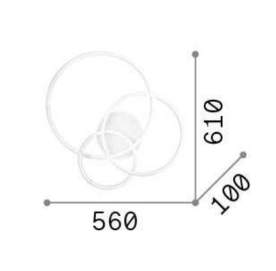 Ideal lux frame pl cerchio plafoniera cerchi led 41w 300k bianca per soggiorno