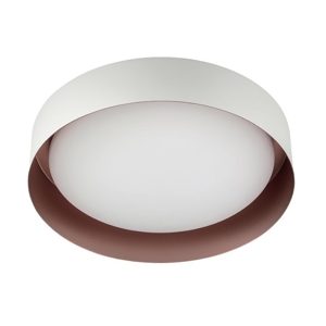 Plafoniera 33cm led 17w 3000k rotonda bianco rame copper crew 2 linea light