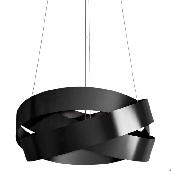 Lampadario led moderno pura 33w 3000k 60cm metallo nero marchetti