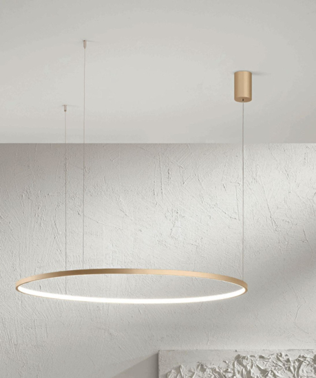 Lampadario so soel 80 oro ondaluce cerchio led per cucina