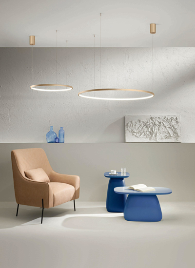 Lampadario so soel 80 oro ondaluce cerchio led per cucina