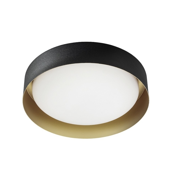 Plafoniera led tonda 22w 3000k nero oro linea light crew 2