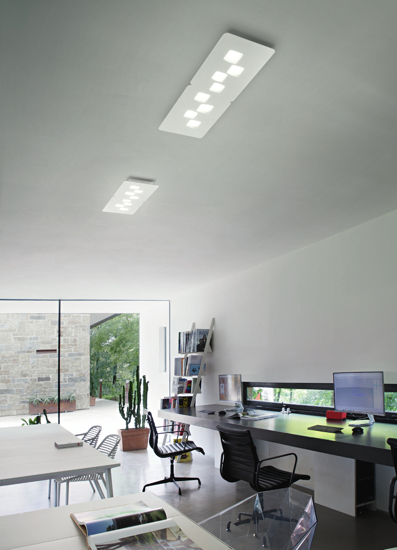 Plafoniera led 64w per soggiorno gea luce bilbao bianca