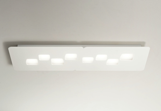 Plafoniera led 64w per soggiorno gea luce bilbao bianca