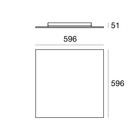 Grande plafoniera per ufficio led 3000k 60cm quadrata bianca alta luminosita linea light dublight