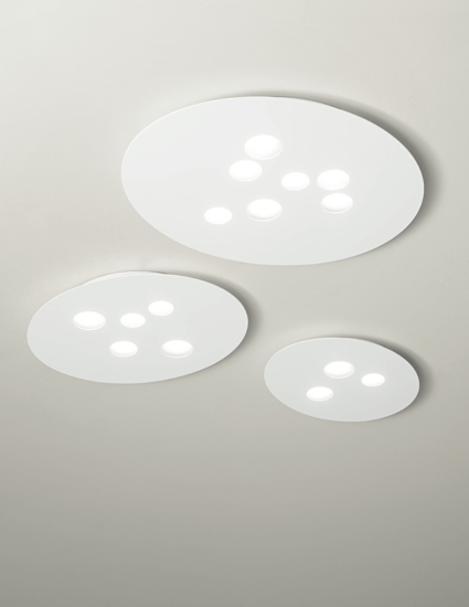 Plafoniera led luna gea luce moderna bianco