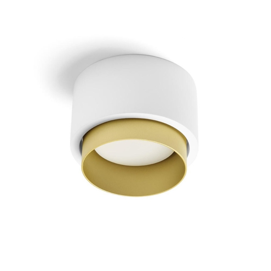 Lampada portafaretto da soffitto cilindro bianco oro sforzin syme