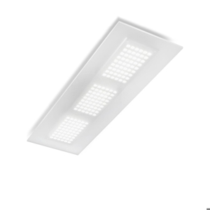 Plafoniera rettangolare led 35w 3000k bianca linea light dublight