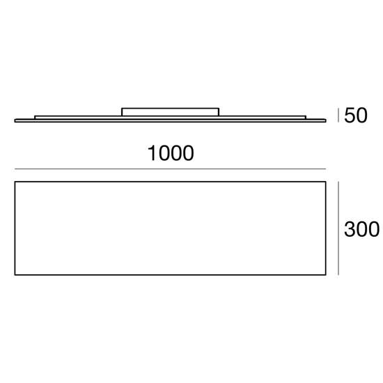 Plafoniera rettangolare led 35w 3000k bianca linea light dublight