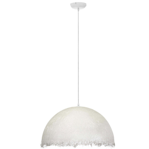 Lampadario cupola bianca 60cm fibra di vetro per cucina moderna