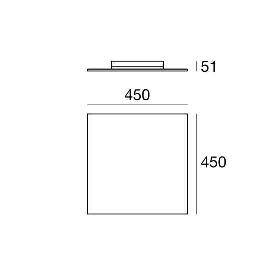 Plafoniera led linea light 3000k moderna quadrata bianca dublight sq