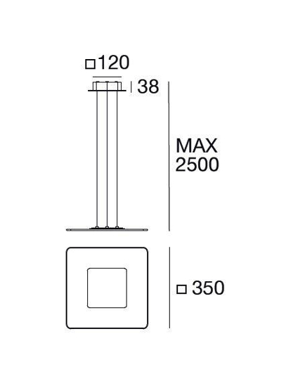 Lampadario quadrato bianco led 3000k aruba p linea light moderno