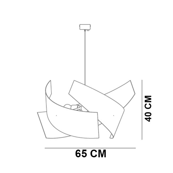 Marchetti ella lampadario 65cm metallo bianco per soggiorno