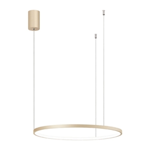 Lampadario moderno cerchio oro 28w 3000k dimmerabile ondaluce soel