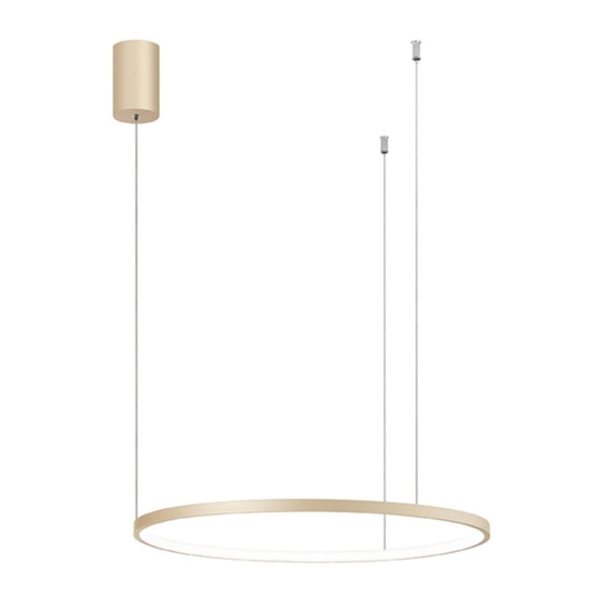 Lampadario moderno cerchio oro 28w 3000k dimmerabile ondaluce soel