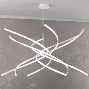 Lampadario moderno led 69w 3000k bianco toplight tornado