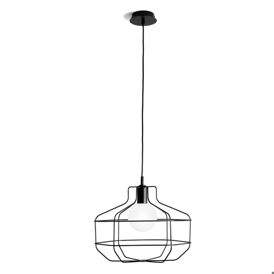 Lampada nera a sospensione design moderno miloox wire