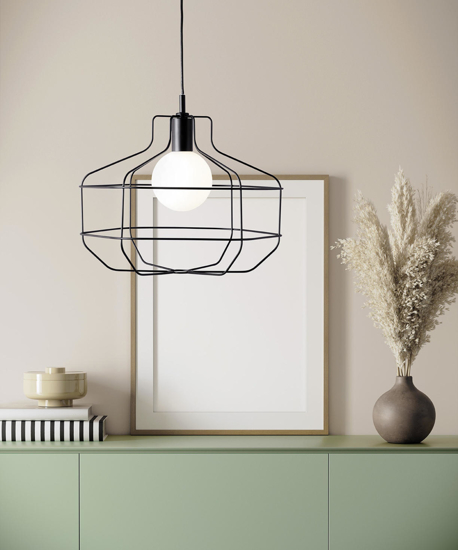 Lampada nera a sospensione design moderno miloox wire