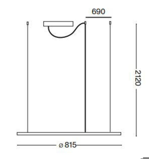 Ideal lux hulahoop sp d081 lampadario tondo led 41w 3000k